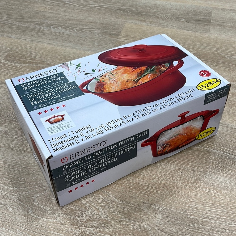 Ernesto 4.2 Quart Red Enameled Cast Iron Dutch Oven